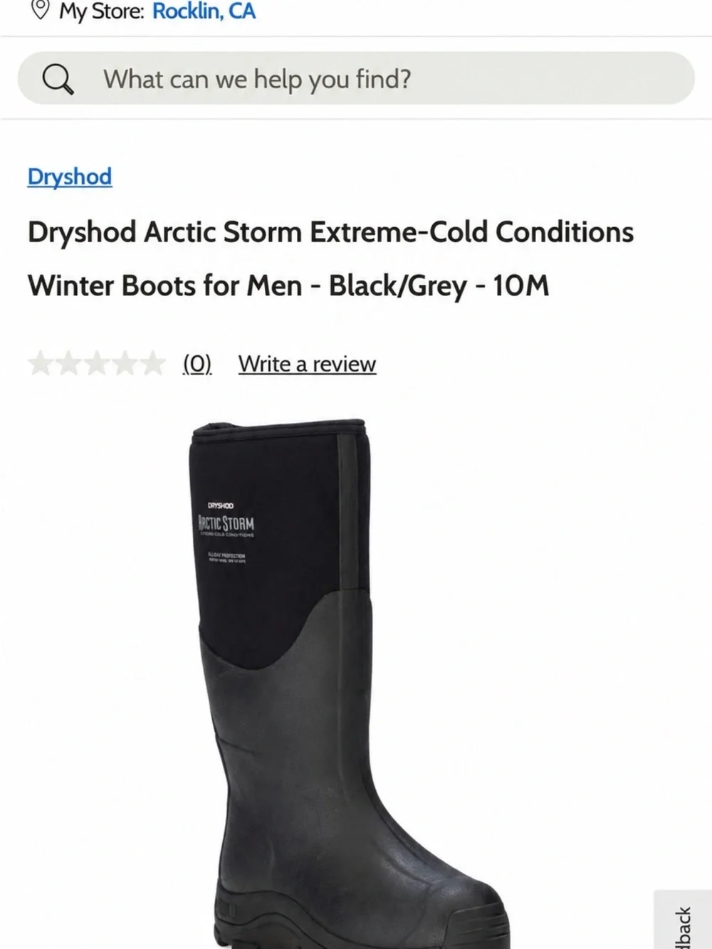 NWT - DRYSHOD ARTIC STORM Extreme Cold Winter Black Insulated Waterproof Boot